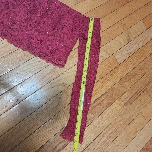MY Michelle Red Lace Sequin Crop Top 13 - Picture 8 of 13